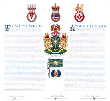 Letters patent granting heraldic emblems to the City of Abbotsford