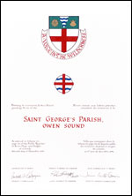 Lettres patentes concédant des emblèmes héraldiques à la Saint George's Parish