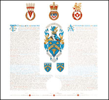 Letters patent granting heraldic emblems to Adolph Randolph Albert Gherson