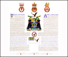 Letters patent granting heraldic emblems to the Village of Port Alice