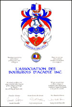 Lettres patentes concédant des emblèmes héraldiques à L'Association des Bourgeois d'Acadie Inc.