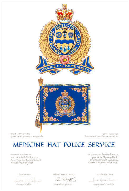 Lettres patentes concédant un insigne au Medicine Hat Police Service