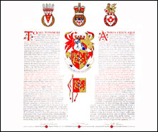 Letters patent granting heraldic emblems to David Stewart Olson