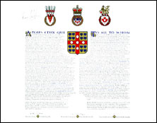 Letters patent granting heraldic emblems to the Séminaire de Québec