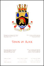 Lettres patentes concédant des emblèmes héraldiques à la Corporation of the Town of Ajax