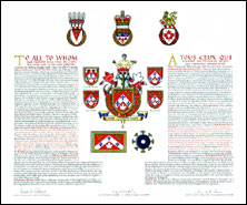 Letters patent granting heraldic emblems to Benjamin David Weider