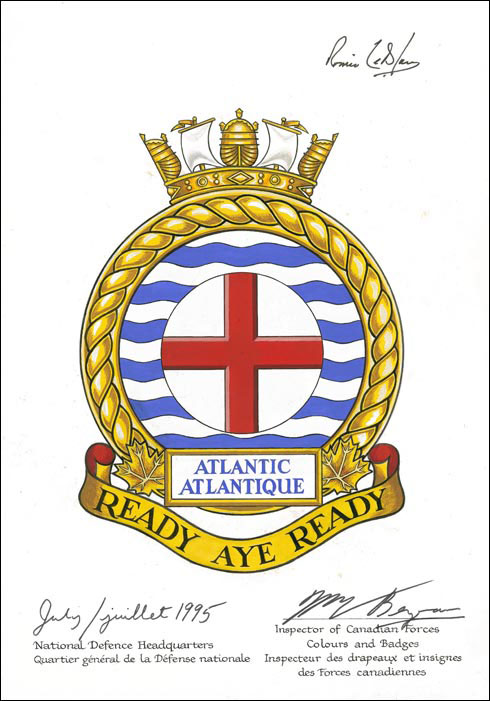 Letters patent approving the Badge of the Maritime Forces Atlantic Headquarters