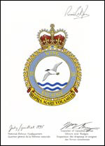 Letters patent approving the Badge of the 12 Wing