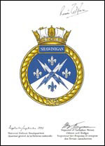 Lettres patentes approuvant l’insigne du NCSM Shawinigan