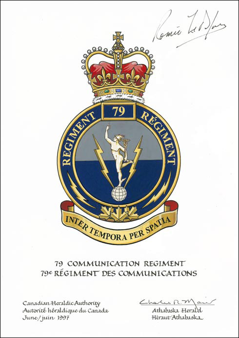 Letters patent approving the Badge of 79 Communication Regiment