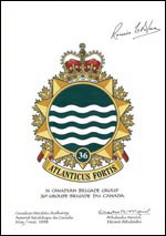 Letters patent approving the Badge of 36 Canadian Brigade Group