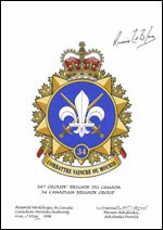 Letters patent approving the Badge of 34 Canadian Brigade Group