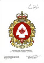 Letters patent approving the Badge of  31 Canadian Brigade Group