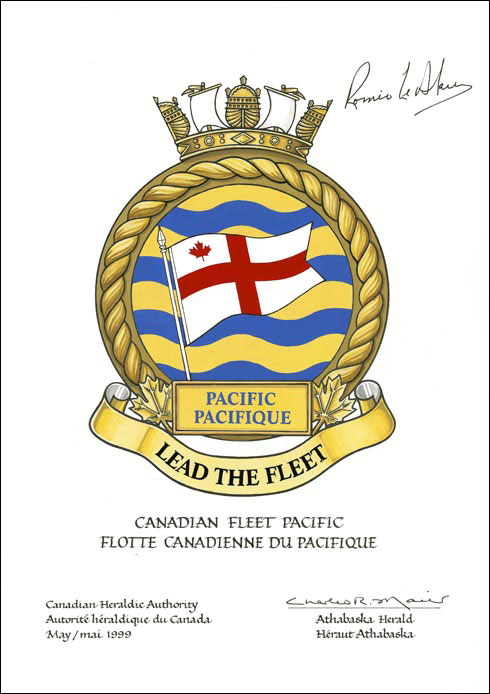 Lettres patentes approuvant l’insigne de la Flotte canadienne du Pacifique