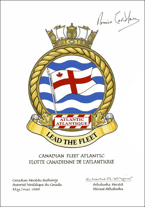 Lettres patentes approuvant l’insigne de la Flotte canadienne de l’Atlantique