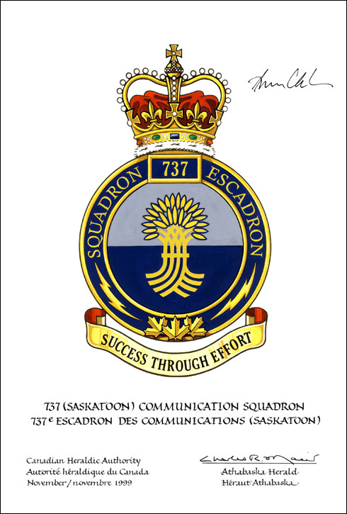 Approval of the Badge of the 737 (Saskatoon) Communication Squadron