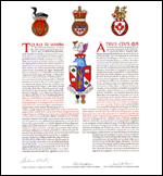 Letters patent granting heraldic emblems to Kenneth Angus Munn