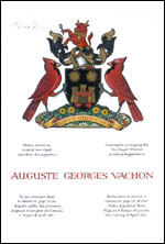 Vice Regal Warrant granting heraldic emblems to Auguste Georges Vachon