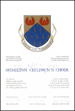 Lettres patentes concédant des emblèmes héraldiques à la Hamilton Children's Choir