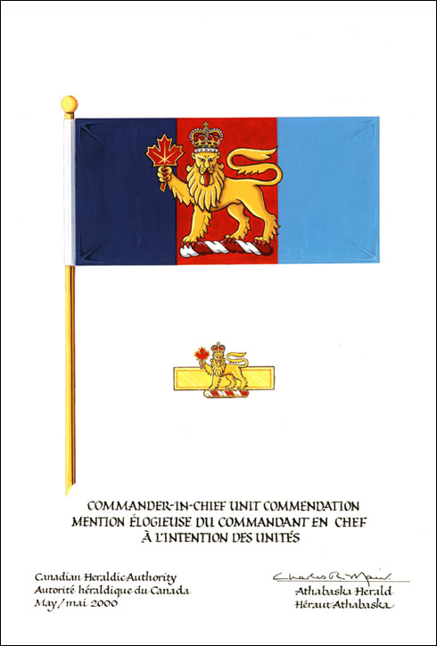 Approbation de l'insigne de la Mention élogieuse du Commandant en chef à l'intention des unités