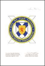 Approbation de l'insigne de The Nova Scotia Highlanders