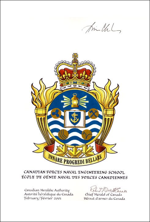 Approbation de l'insigne de l'École de génie naval des Forces canadiennes