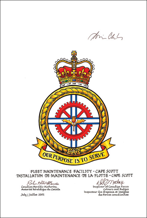 Approval of the Badge of the Fleet Maintenance Facility - Cape Scott