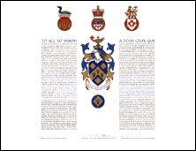 Letters patent granting heraldic emblems to George Dudley Hope