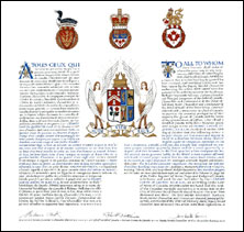 Letters patent granting heraldic emblems to the Grand Lodge of Quebec, A.F. & A.M.