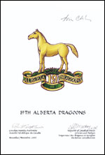 Approval of the Badge of the 19th Alberta Dragoons