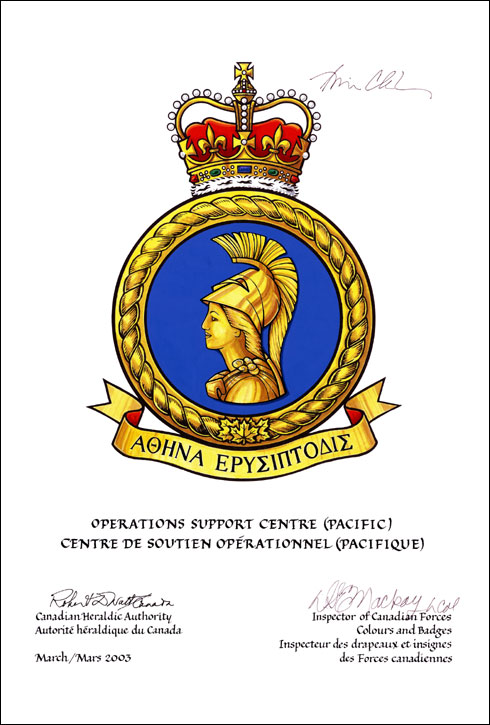 Approval of the Badge of the Operations Support Centre (Pacific)