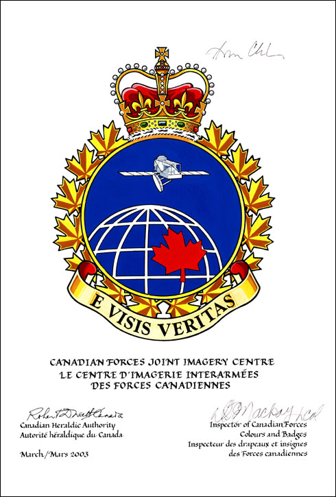 Approbation de l'insigne du Centre d'imageries interarmées des Forces canadiennes