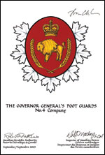 Approbation de l'insigne de The Governor General's Foot Guards-No. 4 Company