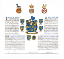 Letters patent granting heraldic emblems to Janet Eleanor Patterson