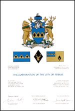 Lettres patentes concédant des emblèmes héraldiques à The Corporation of the City of Fernie