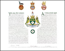 Letters patent granting heraldic emblems to The Corporation of Norfolk County