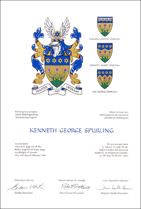 Lettres patentes concédant des emblèmes héraldiques à Kenneth George Spurling