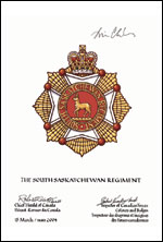 Approbation de l'insigne de The South Saskatchewan Regiment