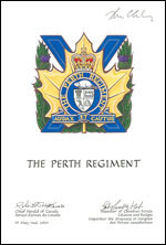 Approbation de l'insigne de The Perth Regiment