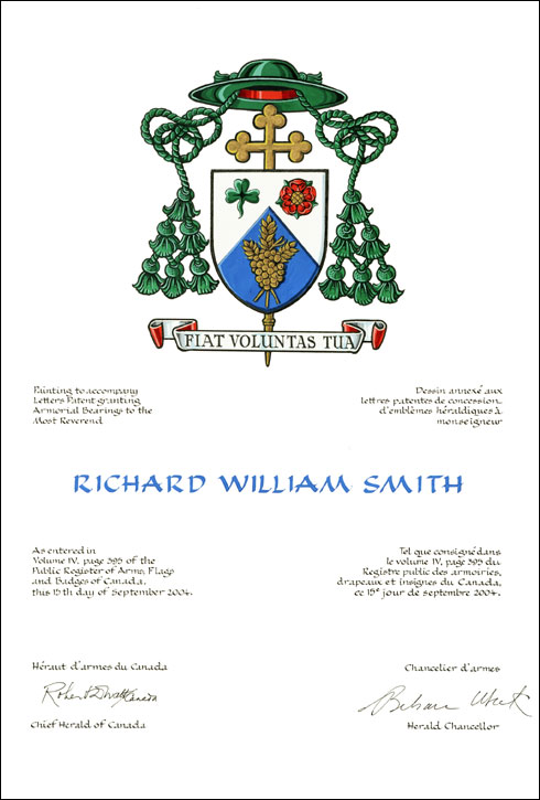 Lettres patentes concédant des emblèmes héraldiques à Richard William Smith