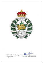 Approbation de l'insigne de The British Columbia Regiment (Duke of Connaught's own)