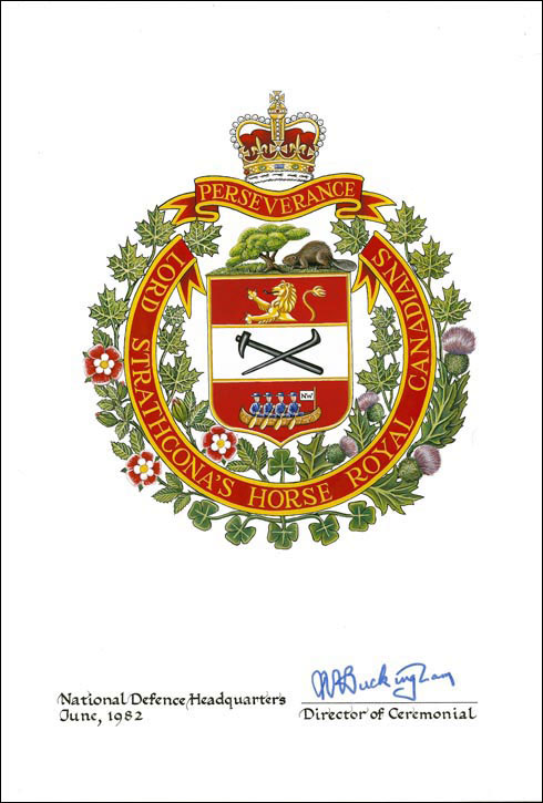 Approbation de l'insigne du Lord Strathacona's Horse (Royal Canadians)