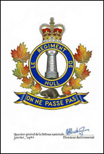 Approbation de l'insigne du Régiment de Hull (RCAC)