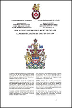 Letters patent registering the Arms and Supporters of Her Majesty the Queen in Right of Canada