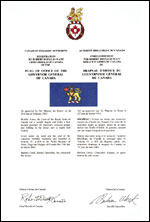 Letters patent registering the Flag of Office of the Governor General of Canada