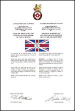 Lettres patentes enregistrant les emblèmes héraldiques du Lieutenant-gouverneur de la Nouvelle-Écosse