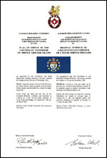 Lettres patentes enregistrant les emblèmes héraldiques du Lieutenant-gouverneur de l'Île-du-Prince-Édouard