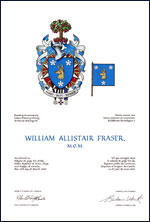 Lettres patentes concédant des emblèmes héraldiques à William Allistair Fraser