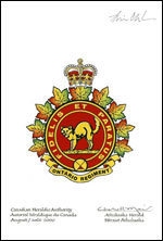 Confirmation du blasonnement de l'insigne de The Ontario Regiment (RCAC)