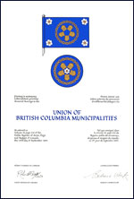 Lettres patentes concédant des emblèmes héraldiques à l'Union of British Columbia Municipalities